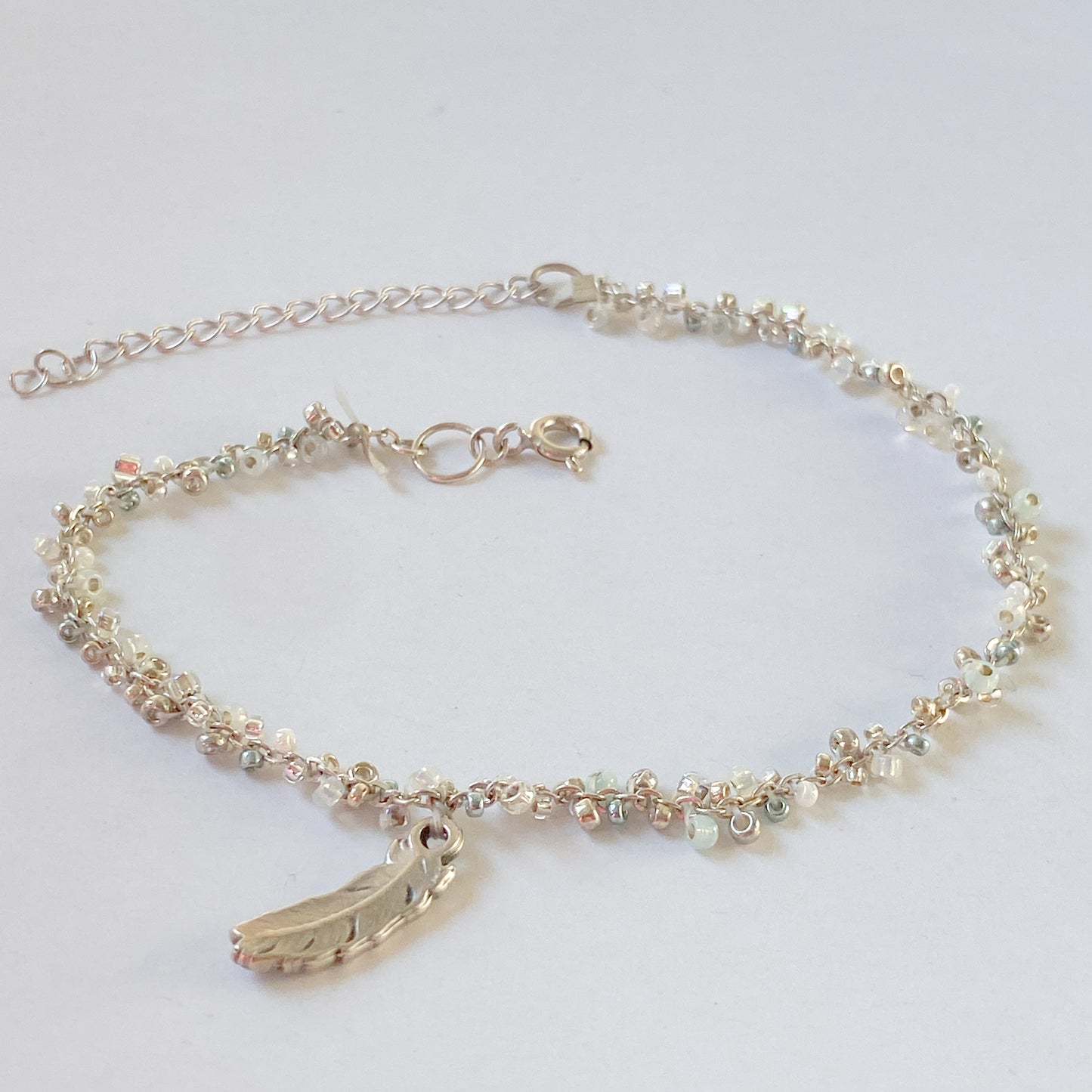 FEATHER - Silber Fusskettchen