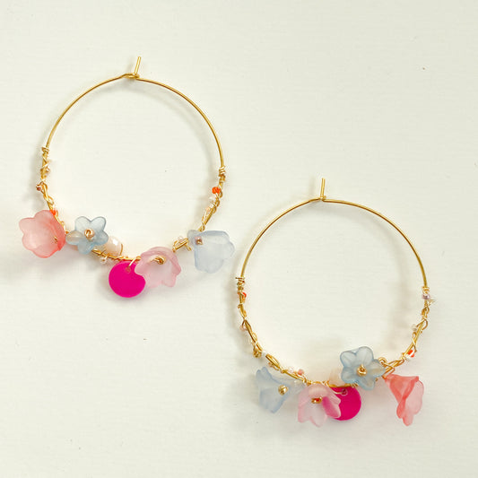 BLUSH - Große vergoldete Blumen Creolen - Mein Shop