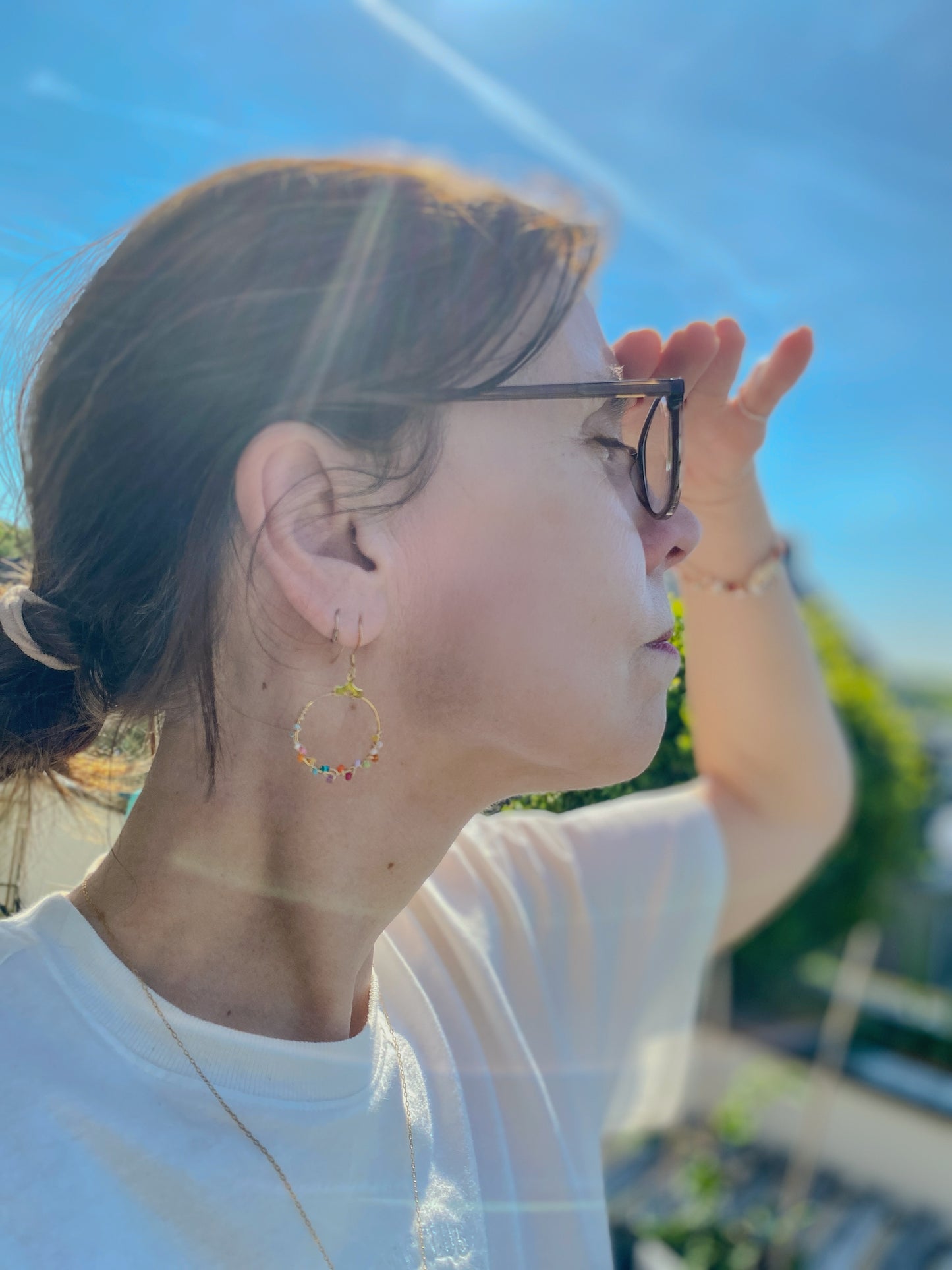 BEAUTIFUL COLORS - Gold Creolen - Ohrhänger