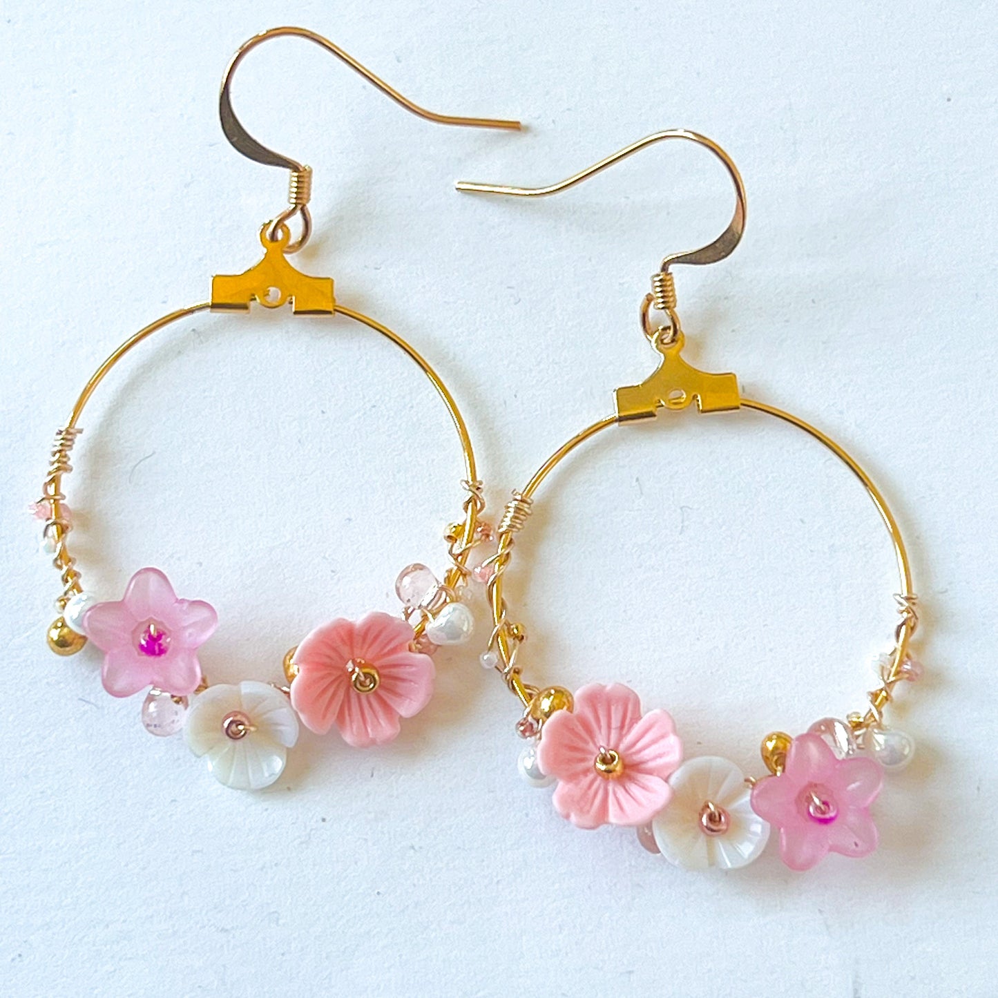 Handgemachte boho filigran Blüten Gold feinvergoldet Ohrhänger - ibizastyle