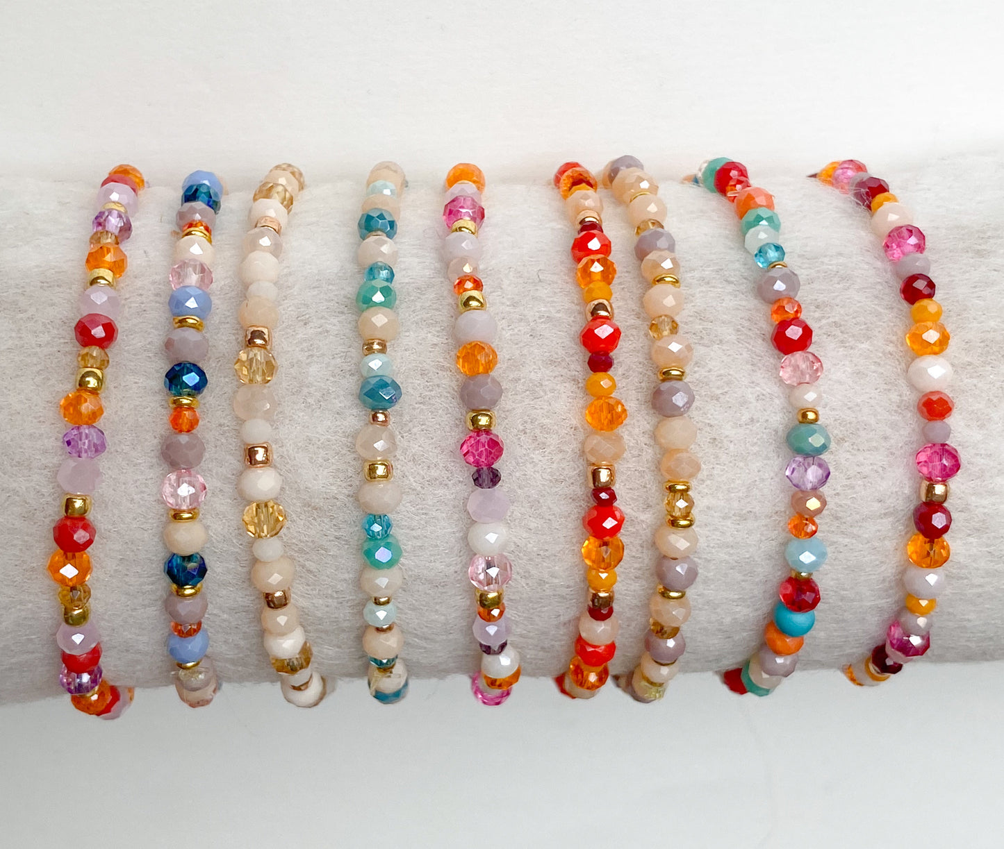 MOOD - funkelnde, elastische Armbänder handgefertigt verschiedene Farbvarianten