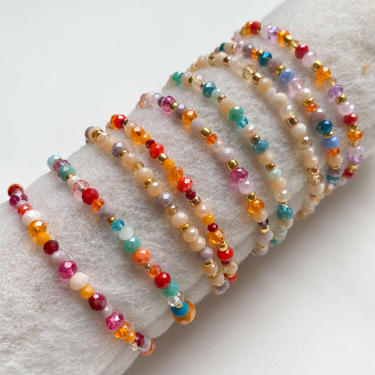 MOOD - funkelnde, elastische Armbänder handgefertigt verschiedene Farbvarianten