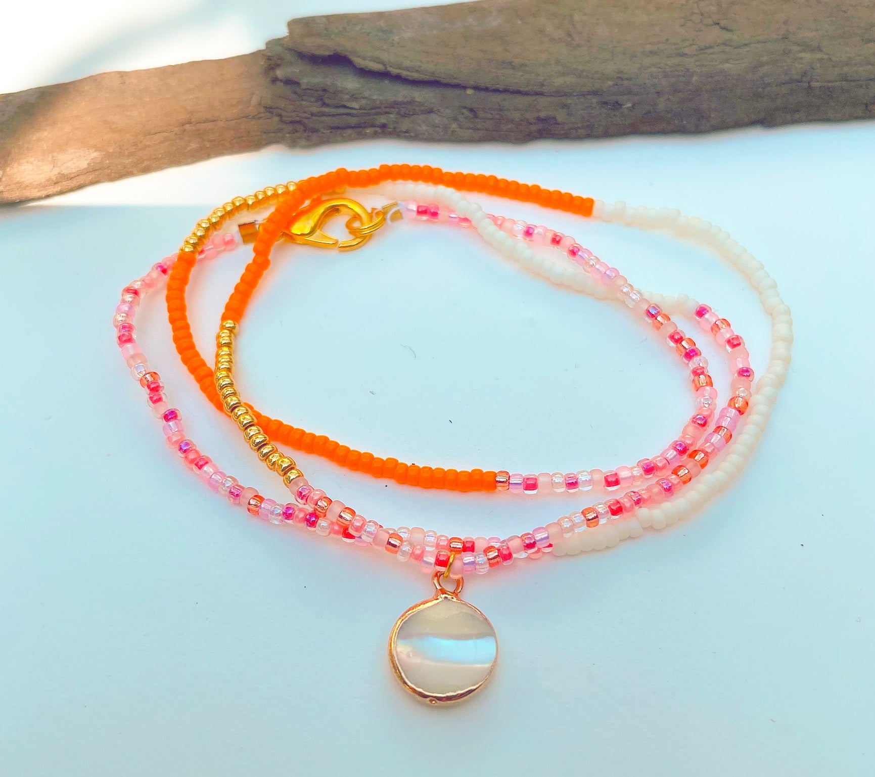 handgefertige multifunktional boho Glasperlenkette