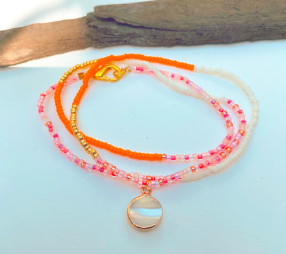 handgefertige multifunktional boho Glasperlenkette