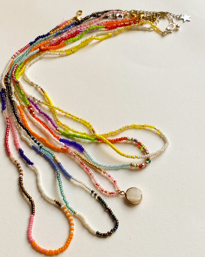 handgefertige multifunktional boho Glasperlenkette