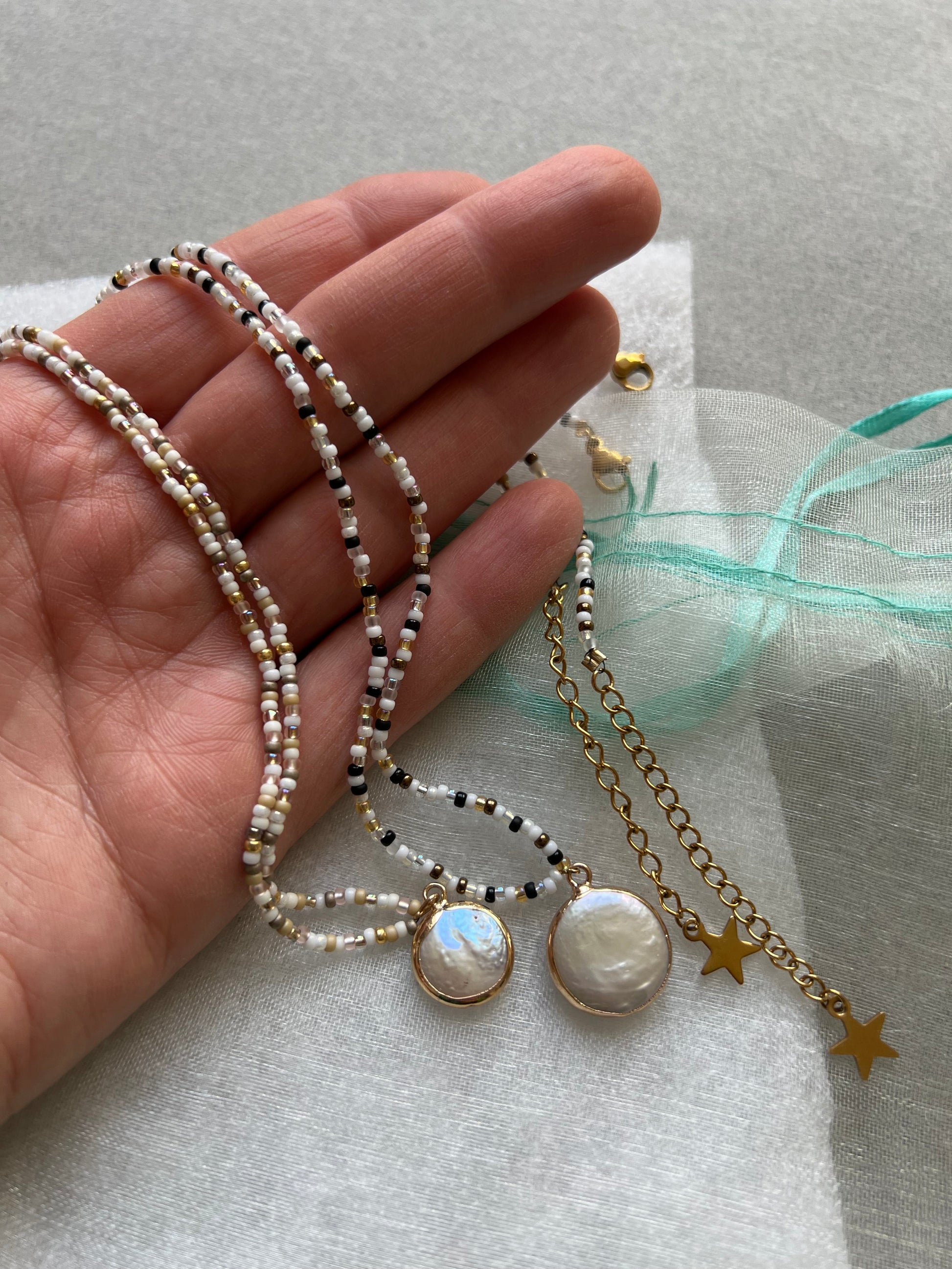 Blüten Ohrringe Gold Filled | CORAL – Boho mit Perle