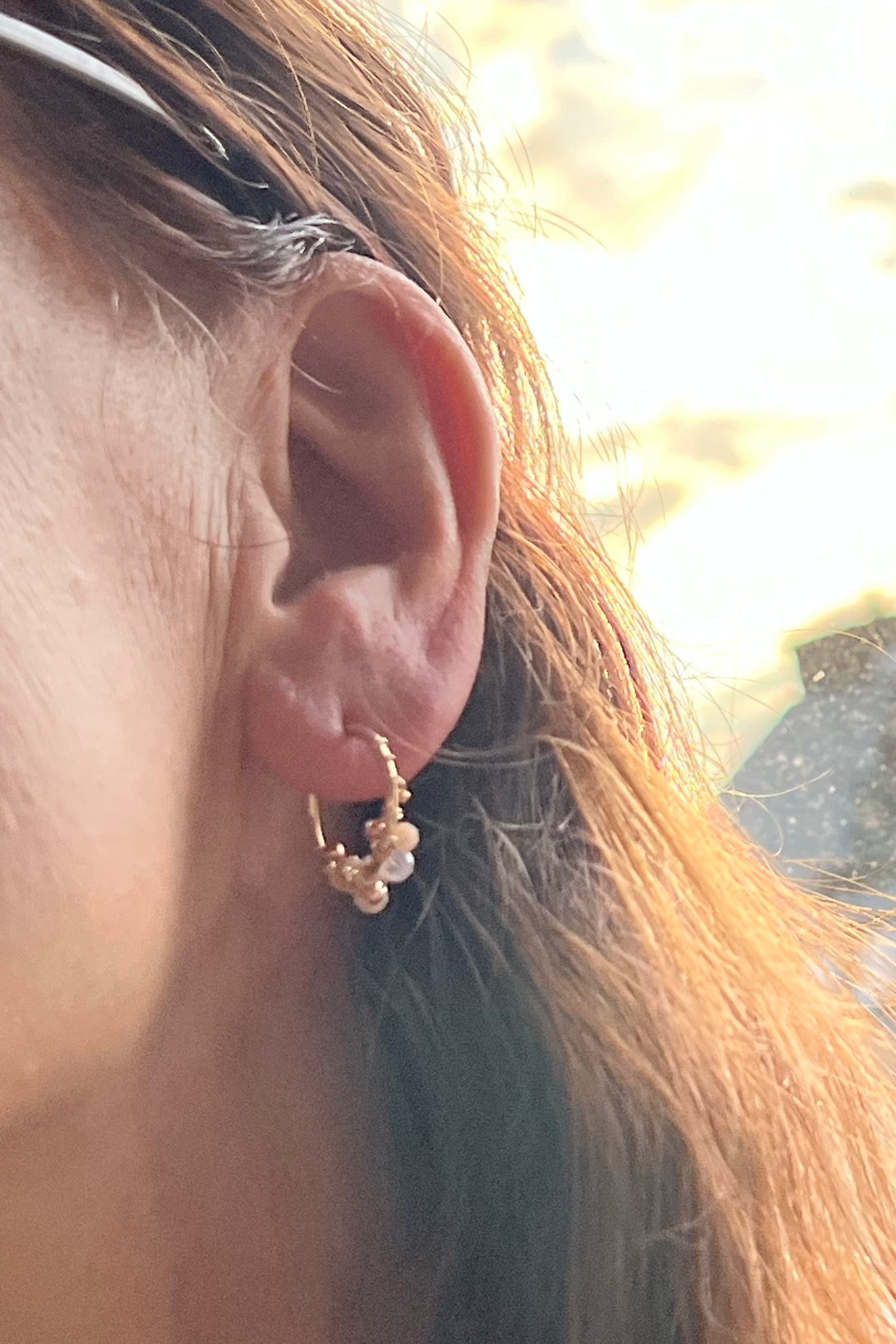 CREAMY  - handgemachte Gold Mini-Creolen