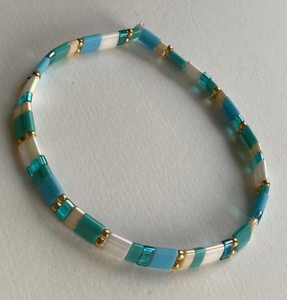 NIARA -  aqua Farben elastisches Armband - Mein Shop