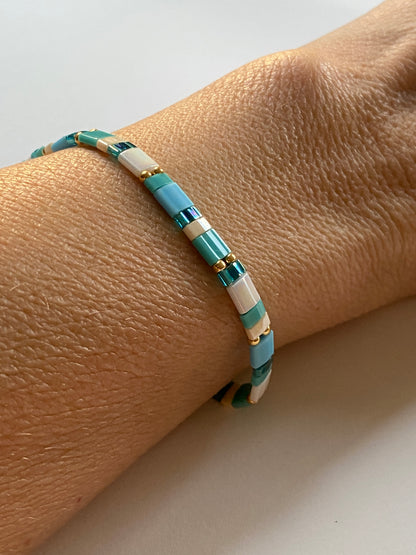 NIARA -  aqua Farben elastisches Armband - Mein Shop