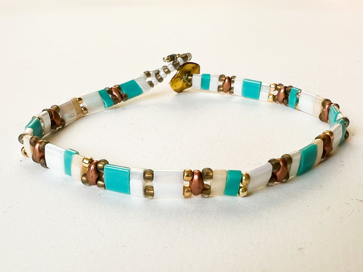 Glasperlenarmband Damen handgemacht - FEBE Glasperlen Armband in vielen Farben