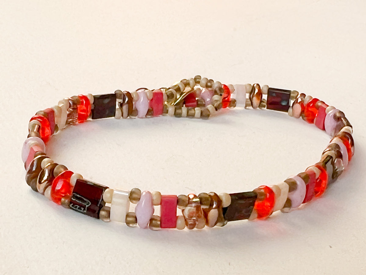Glasperlenarmband Damen handgemacht - FEBE Glasperlen Armband in vielen Farben