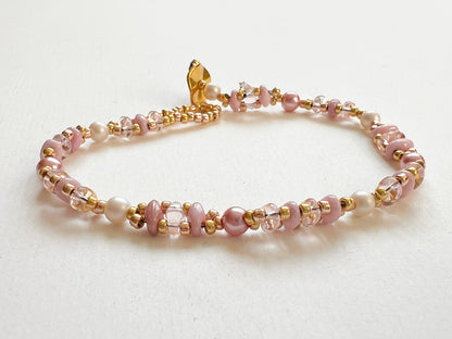 Glasperlenarmband Damen handgemacht - FEBE Glasperlen Armband in vielen Farben