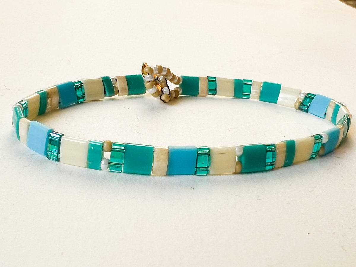 Glasperlenarmband Damen handgemacht - FEBE Glasperlen Armband in vielen Farben
