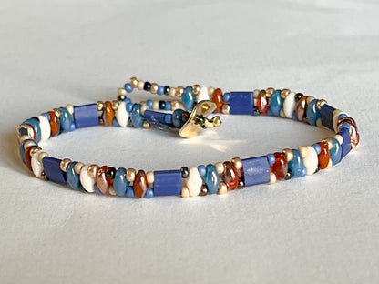Glasperlenarmband Damen handgemacht - FEBE Glasperlen Armband in vielen Farben