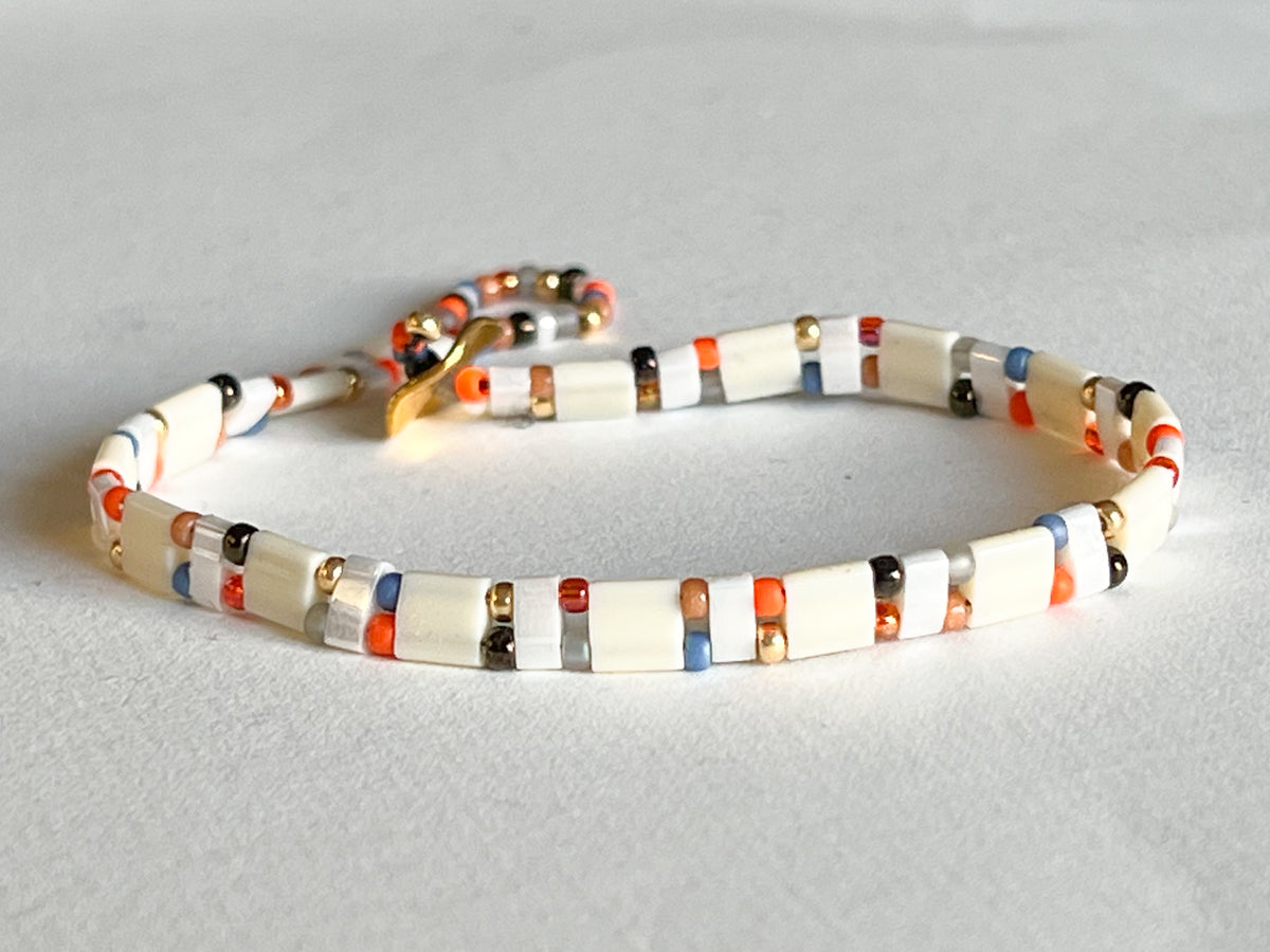 Glasperlenarmband Damen handgemacht - FEBE Glasperlen Armband in vielen Farben