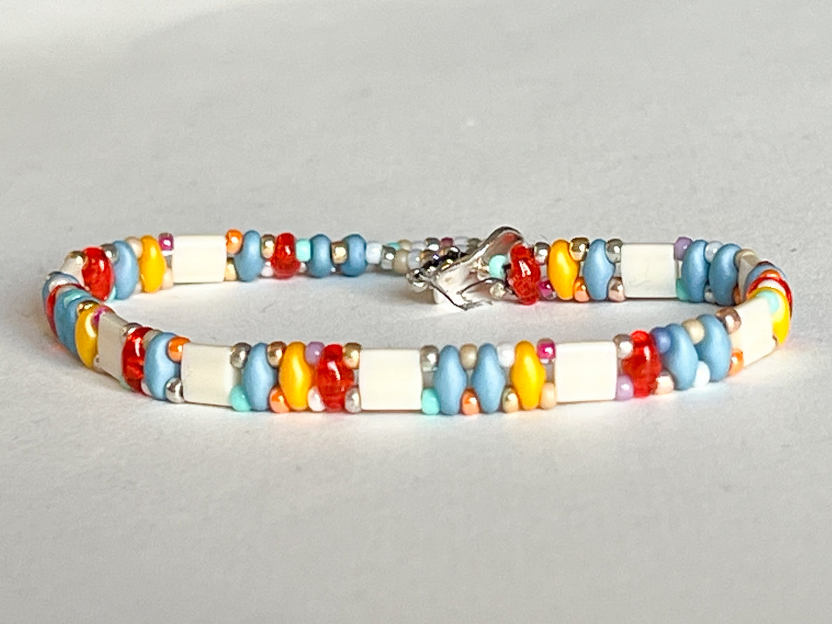 Glasperlenarmband Damen handgemacht - FEBE Glasperlen Armband in vielen Farben