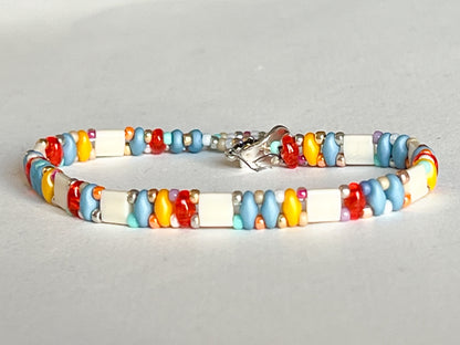 Glasperlenarmband Damen handgemacht - FEBE Glasperlen Armband in vielen Farben