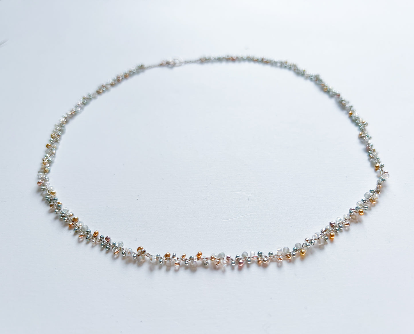 Handgemachte 925 Silberkette mit Glasperlen - Handgemacht im Lilleydesign |SEAGRASS
