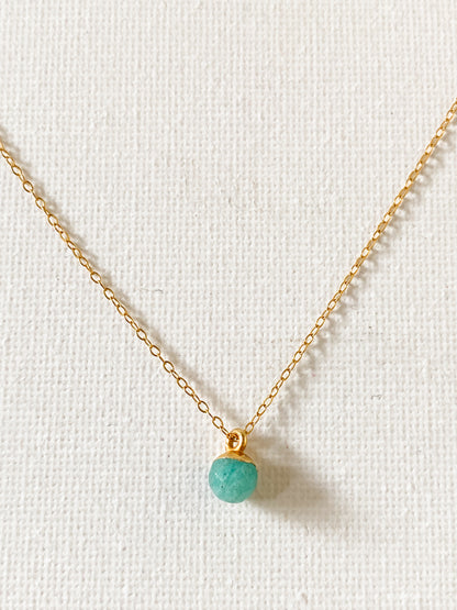 handgemachte Goldkette Aventurin Edelsteinanhänger - Charm /  GRACE Gold