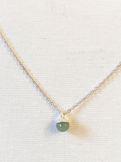 Handgemachte Silberkette mit Aventurin Anhänger - Charm  - GRACE Silber