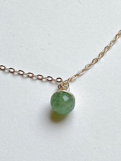 Handgemachte Silberkette mit Aventurin Anhänger / Charm - GRACE