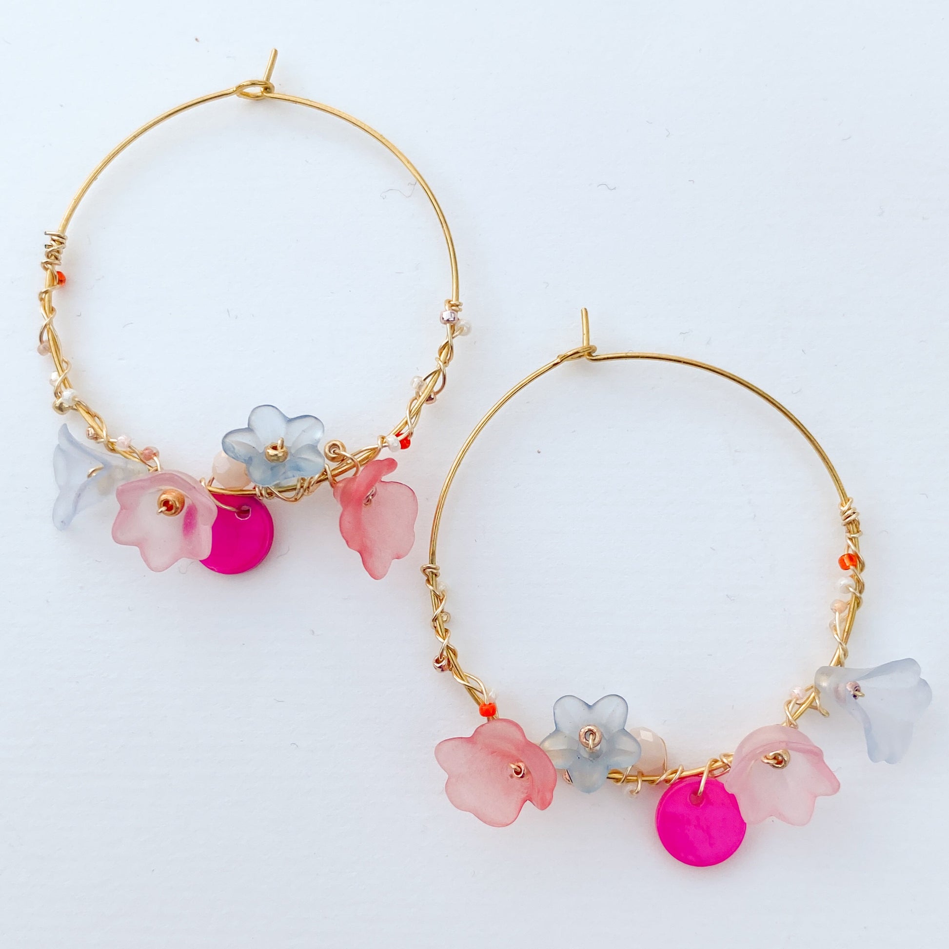 BLUSH - Große vergoldete Blumen Creolen - Mein Shop 