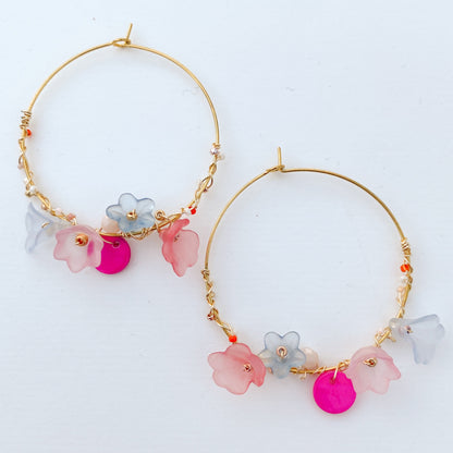 BLUSH - Große vergoldete Blumen Creolen - Mein Shop