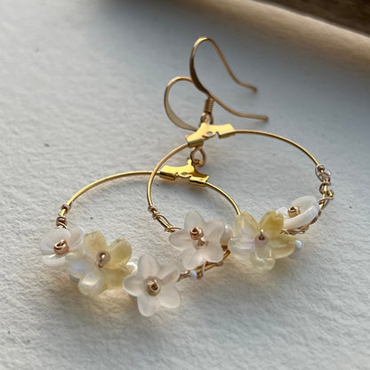 Handgemachte boho filigran Blüten Gold feinvergoldet  Ohrhänger - ibizastyle