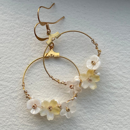 Handgemachte boho filigran Blüten Gold feinvergoldet  Ohrhänger - ibizastyle