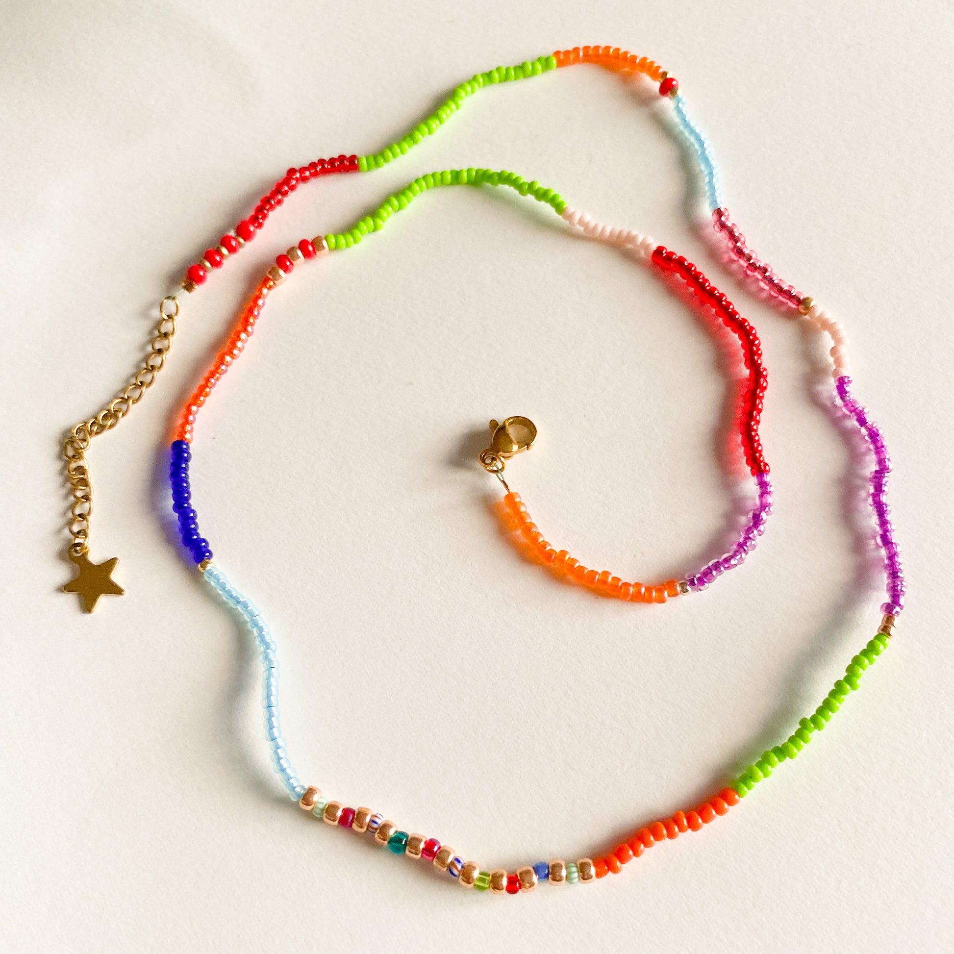 handgefertige multifunktional boho Glasperlenkette