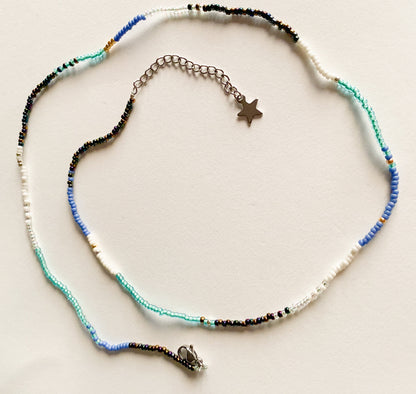 handgefertige multifunktional boho Glasperlenkette