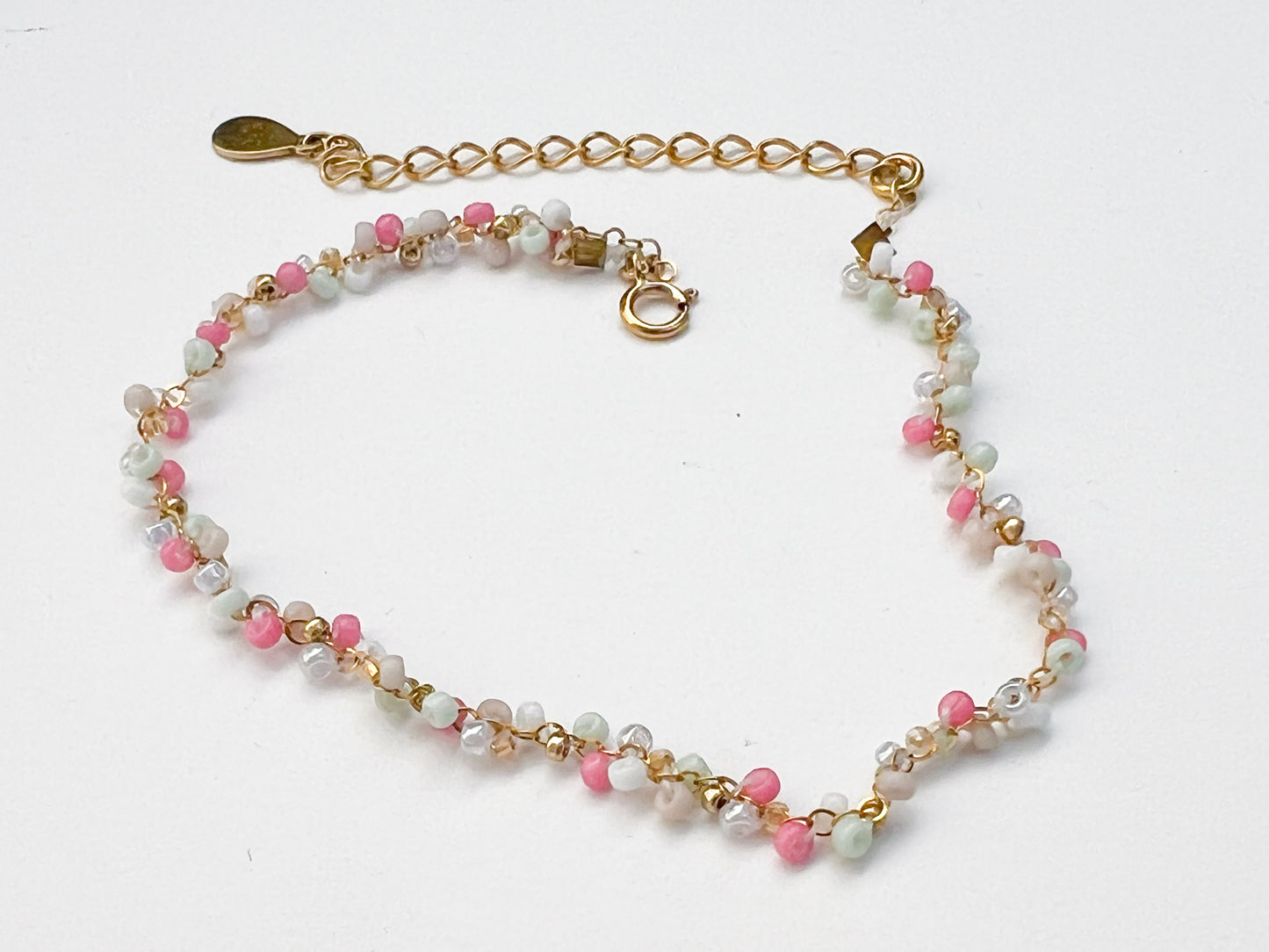 handgemachtes zartes Gold Fusskettchen PASTELLY