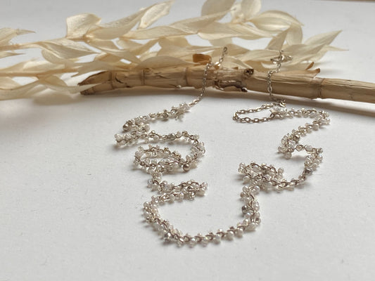 925 Silberkette mit Glasperlen - Handgemacht im Lilleydesign |SILVER MOON